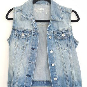 Gap 1969 Faded Denim Vest Size Small Jean